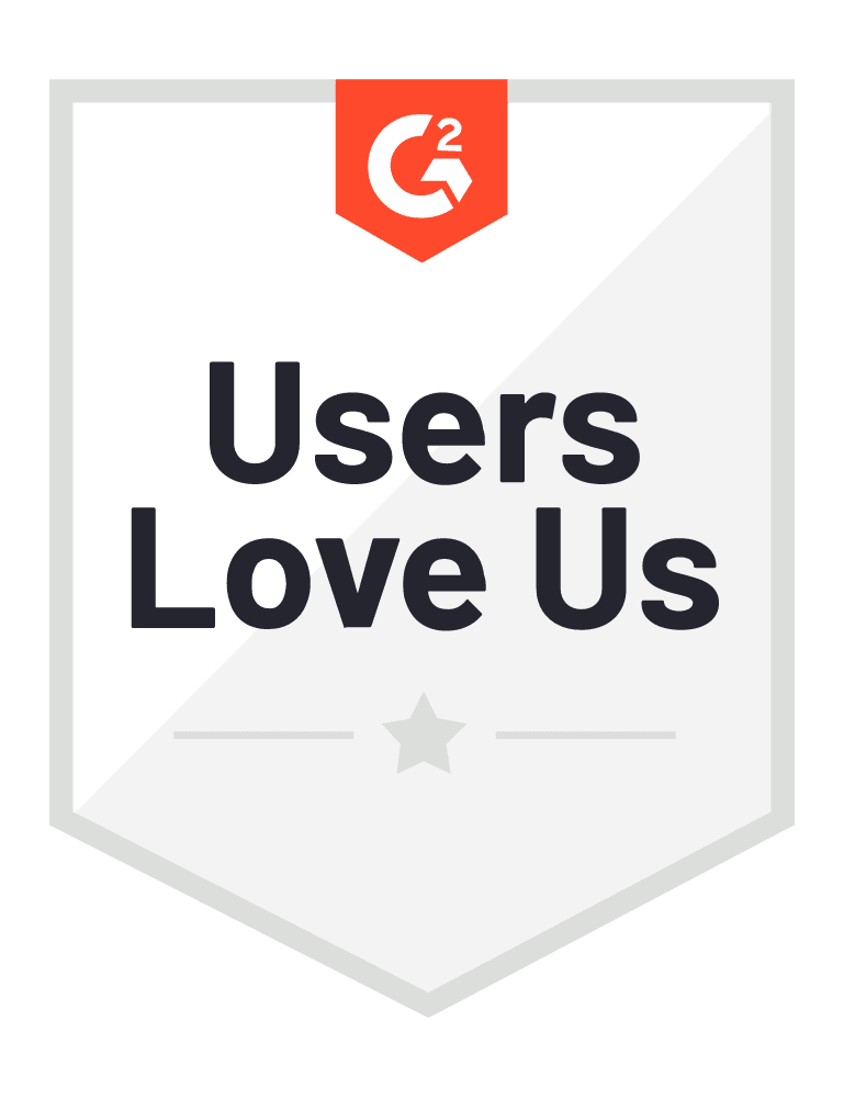 G2 Awards Market Leader with the 'Users Love Us' Badge